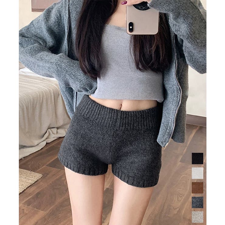 ショートニットパンツ 暖かい短パン 春秋 | Miniministore | 詳細画像1 