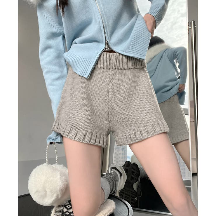 ショートニットパンツ 暖かい短パン 春秋 | Miniministore | 詳細画像14 