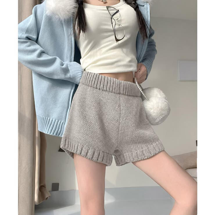 ショートニットパンツ 暖かい短パン 春秋 | Miniministore | 詳細画像16 