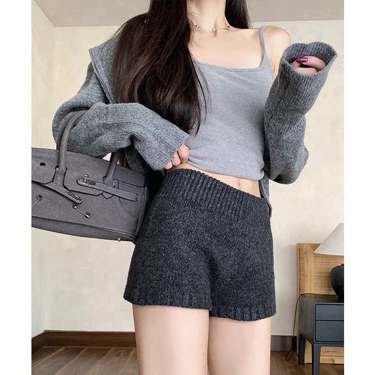 ショートニットパンツ 暖かい短パン 春秋 | Miniministore | 詳細画像2 