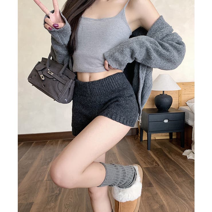 ショートニットパンツ 暖かい短パン 春秋 | Miniministore | 詳細画像3 