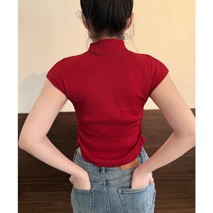 リボン付きリブニット プチハイネック夏服 | Miniministore | 詳細画像13 