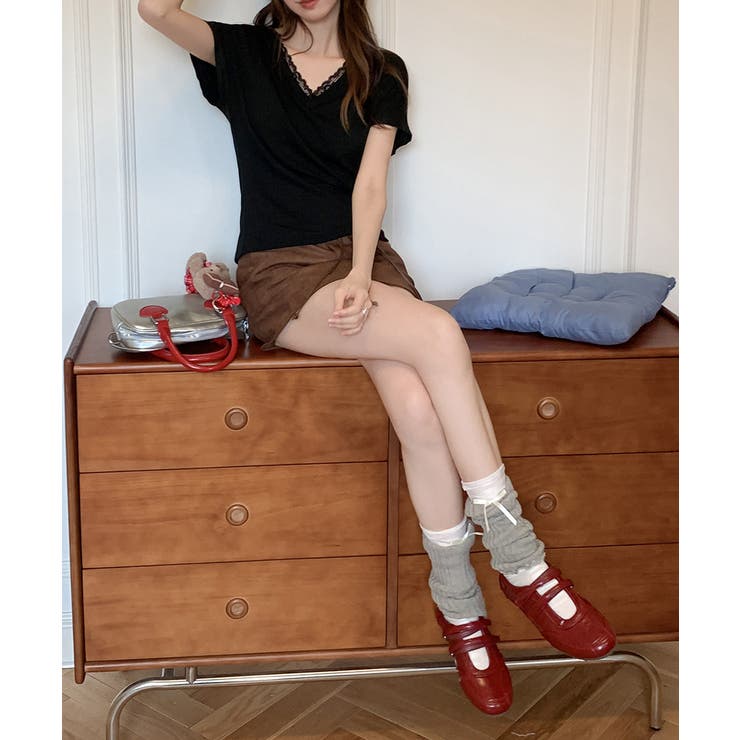 VネックTシャツ春夏 半袖トップス韓国風 | Miniministore | 詳細画像13 