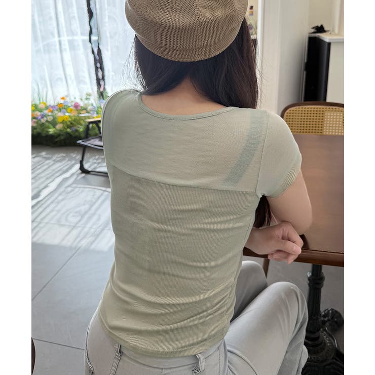 リブTシャツ 異素材切り替えカットソー | Miniministore | 詳細画像11 