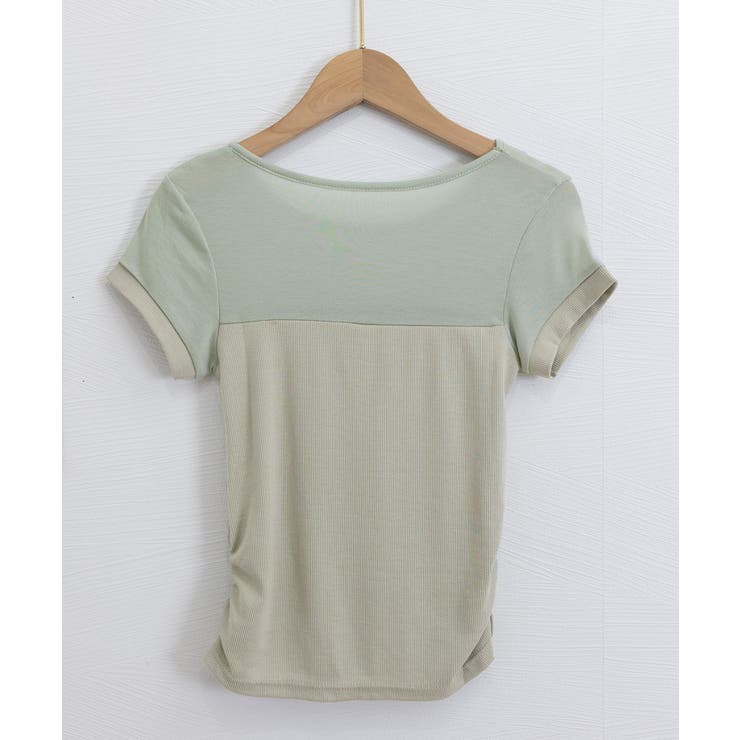 リブTシャツ 異素材切り替えカットソー | Miniministore | 詳細画像13 