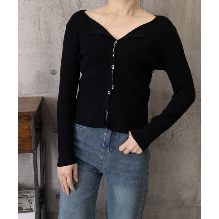 ニットトップス レディース Vネック長袖 | Miniministore | 詳細画像12 