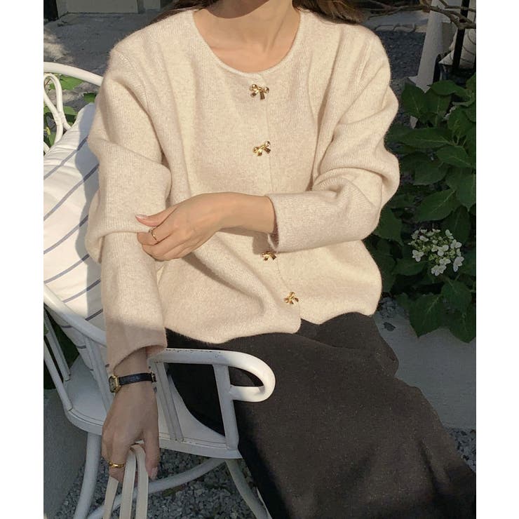 金ボタンニットカーディガン 秋冬 韓国風 | Miniministore | 詳細画像4 