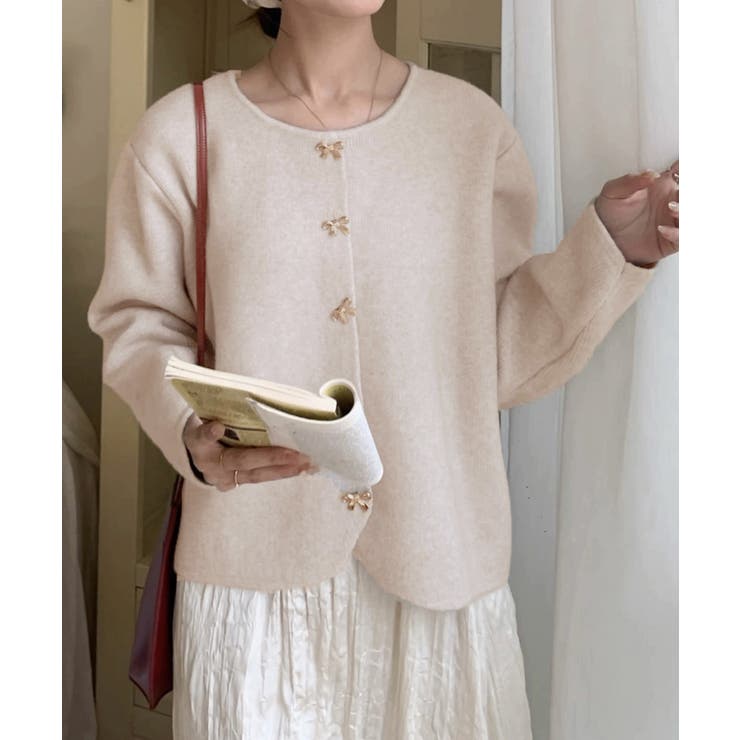 金ボタンニットカーディガン 秋冬 韓国風 | Miniministore | 詳細画像5 