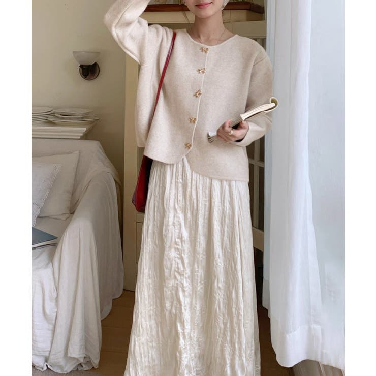 金ボタンニットカーディガン 秋冬 韓国風 | Miniministore | 詳細画像6 