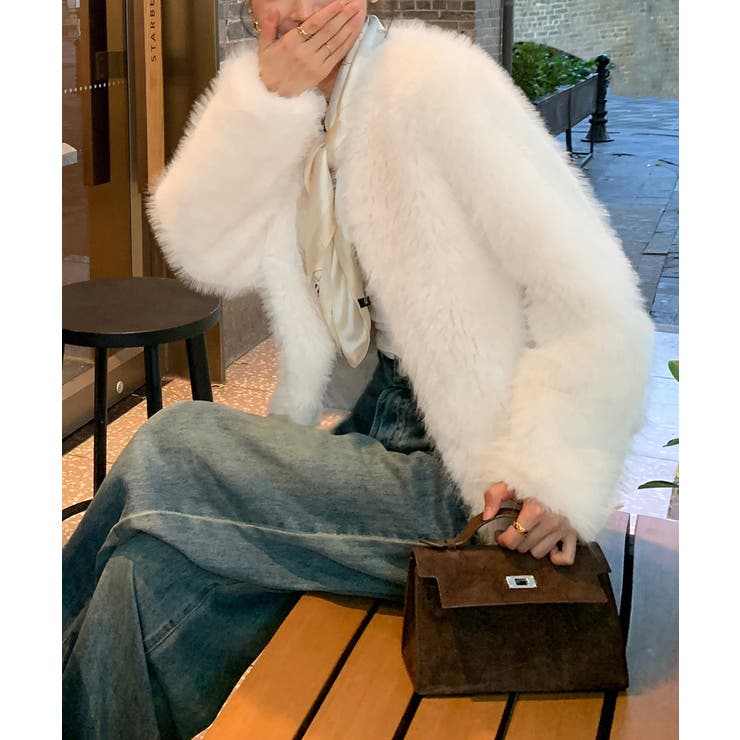 韓国風ノーカラーフェイクファージャケット | Miniministore | 詳細画像5 