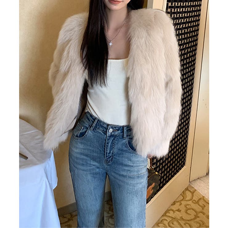 韓国風ノーカラーフェイクファージャケット | Miniministore | 詳細画像9 