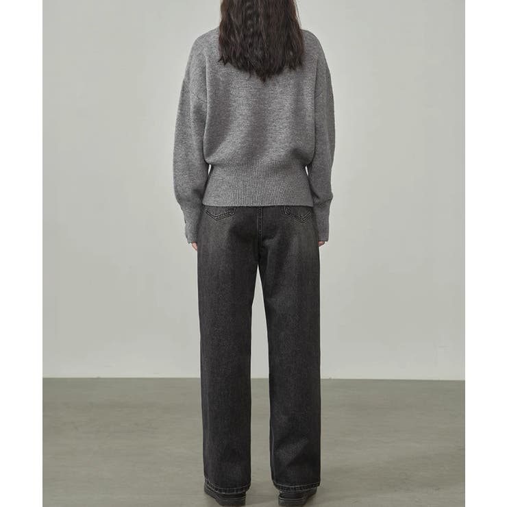 タートルネックリブニット トップス秋冬服 | Miniministore | 詳細画像12 