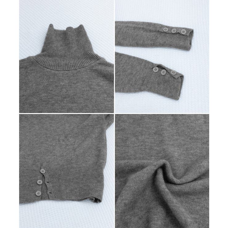タートルネックリブニット トップス秋冬服 | Miniministore | 詳細画像21 