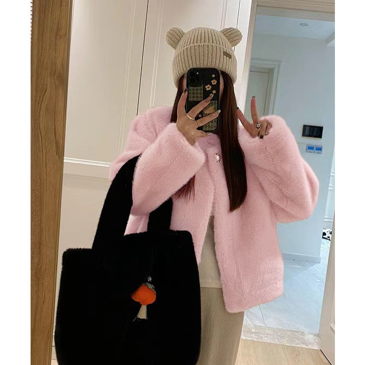 ファージャケット ふわふわ パールボタン | Miniministore | 詳細画像10 