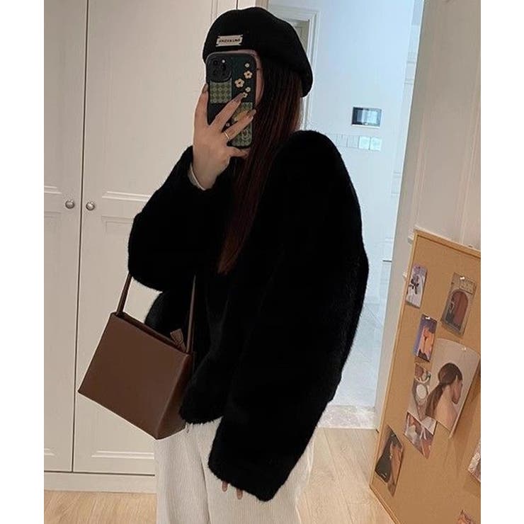 ファージャケット ふわふわ パールボタン | Miniministore | 詳細画像7 