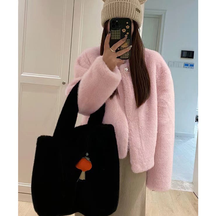 ファージャケット ふわふわ パールボタン | Miniministore | 詳細画像9 