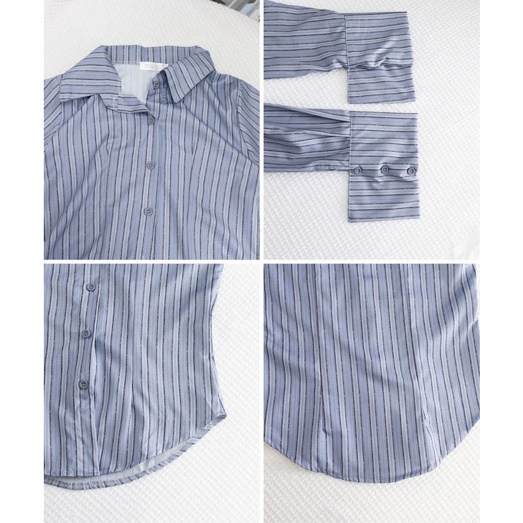 きれいめ襟付き ストライプ柄 長袖シャツ | Miniministore | 詳細画像19 