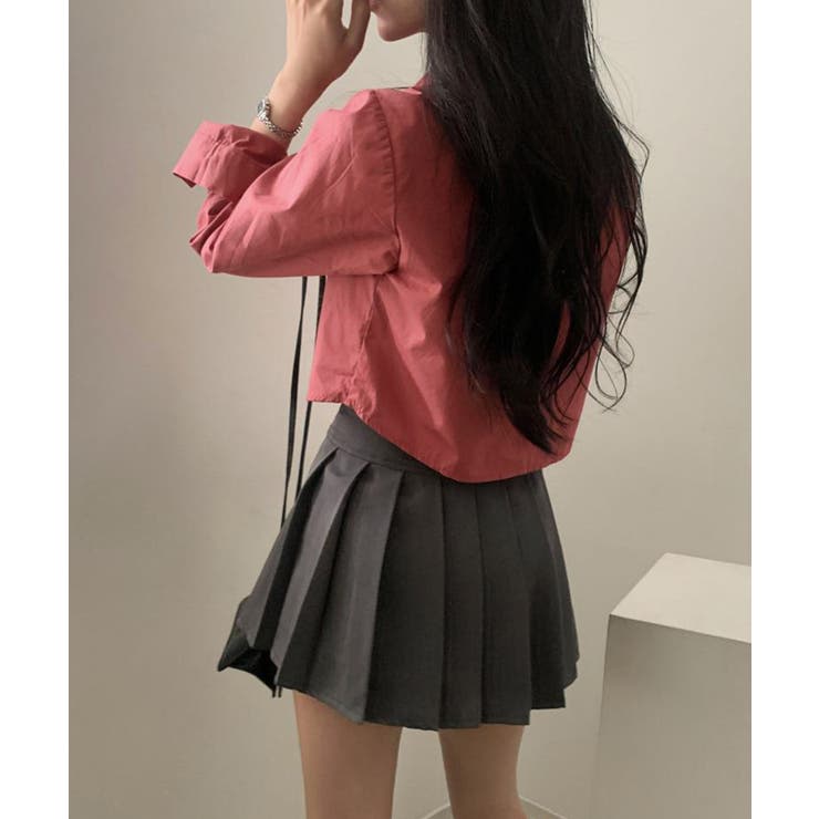 フロントボタン カラーショート丈シャツ | Miniministore | 詳細画像14 