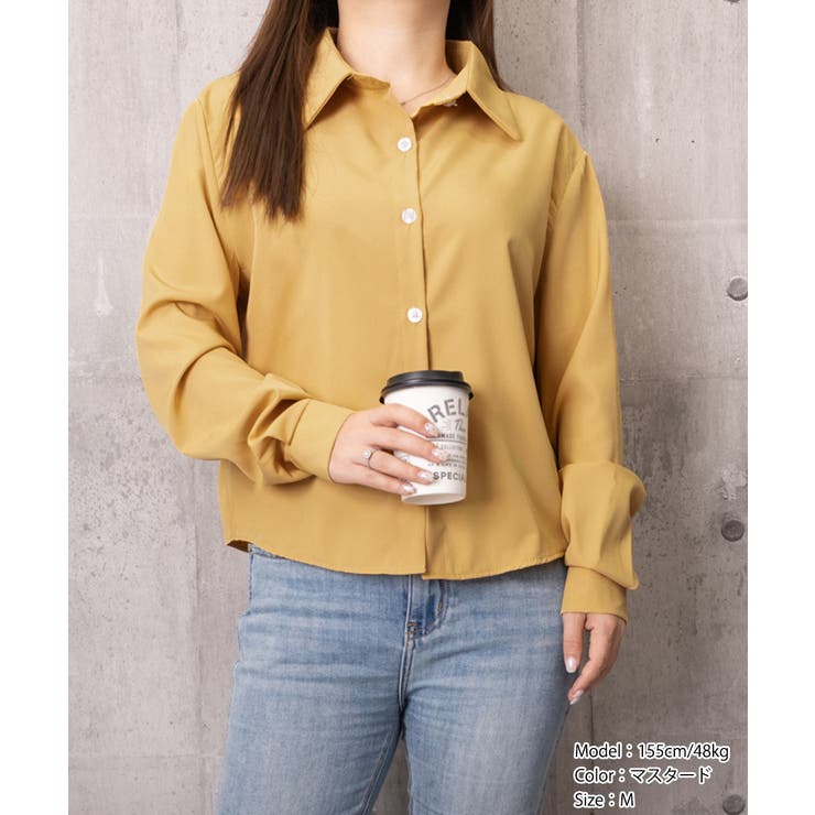 フロントボタン カラーショート丈シャツ | Miniministore | 詳細画像18 