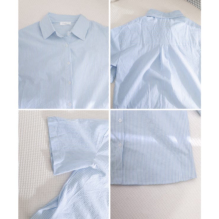 ストライプ柄襟付き半袖シャツ レディース | Miniministore | 詳細画像22 