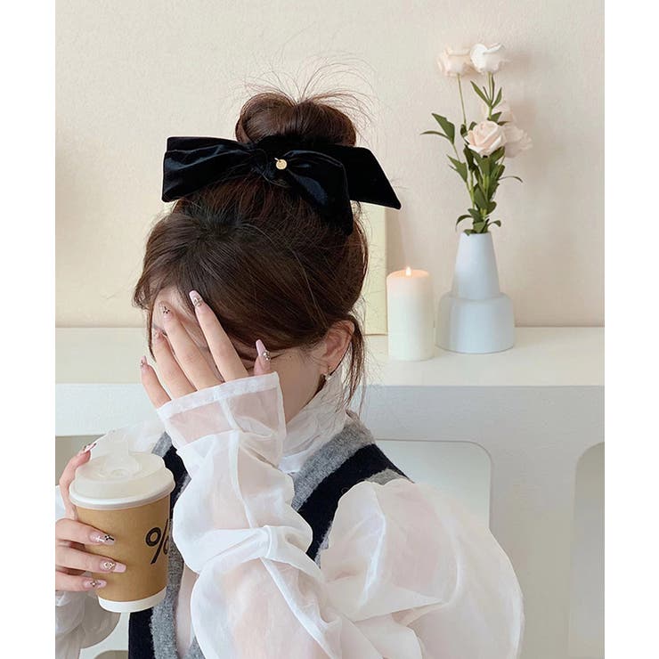 リボン付きシュシュ ヘアゴム 韓国風 | Miniministore | 詳細画像8 