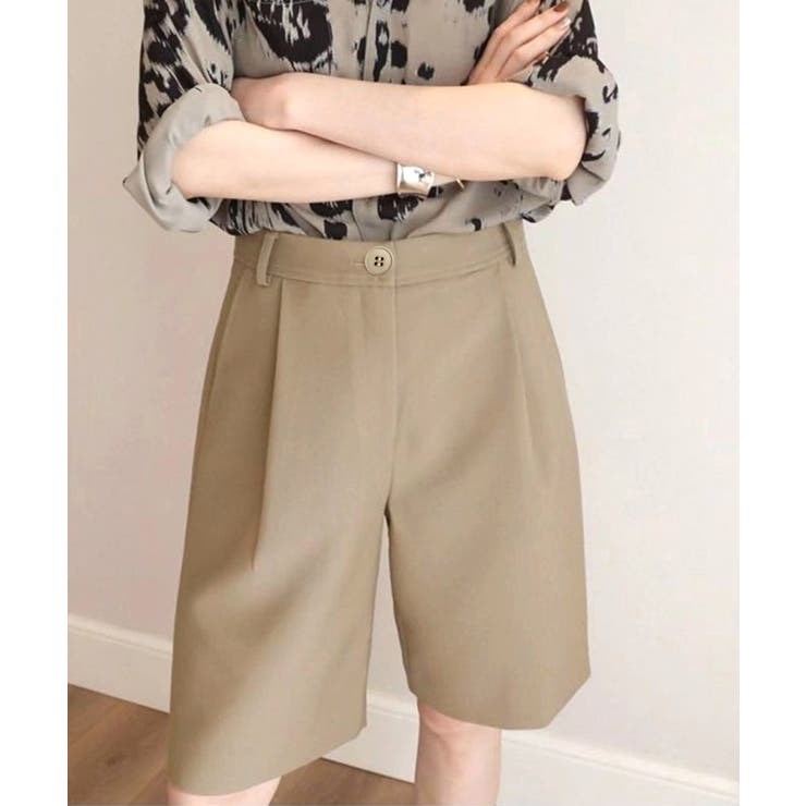 タックショートパンツ ハイウエスト 美脚[品番：II000011490