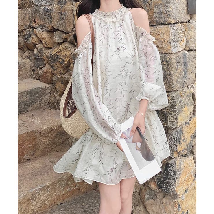 MARCHESA NOTTEファイユ ミニワンピース オフショルダー オフショルダー ティアードミニワンピース[品番：II000012776