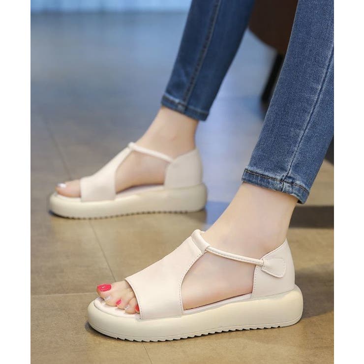 アイボリー | アンクルストラップサンダル厚底シューズ夏 | Miniministore