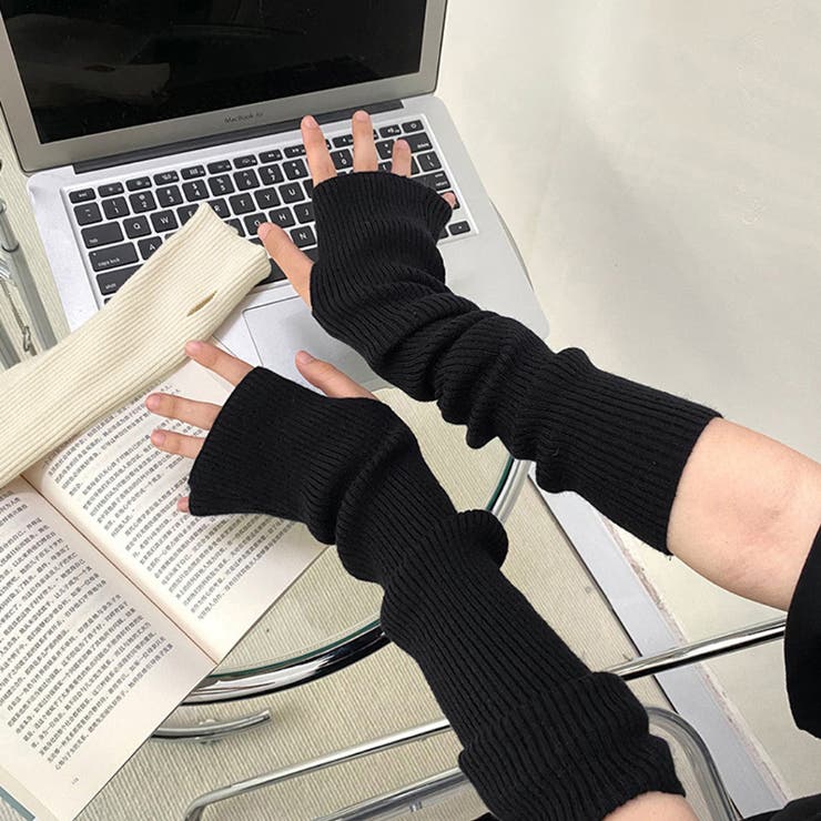 ブラック | アームウォーマー秋冬 ロングアームカバー | Miniministore