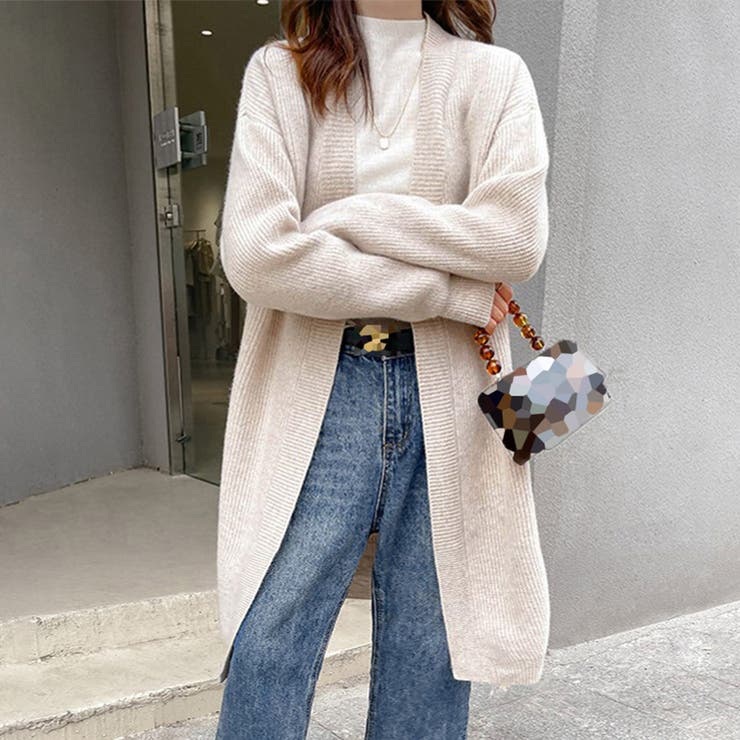 ロングニットカーディガン　値下げ美品 Julia Boutique カーディガン チェーンポイント ロングニット