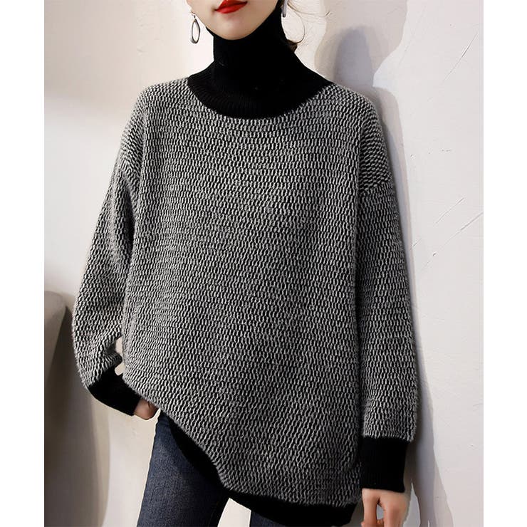 ブラック | タートルネック ニットトップスレディース | SUNSHINE CLOSET