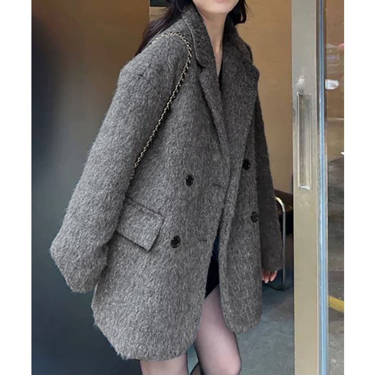 グレー | リッチシャギー ミドルコート レディース | Miniministore