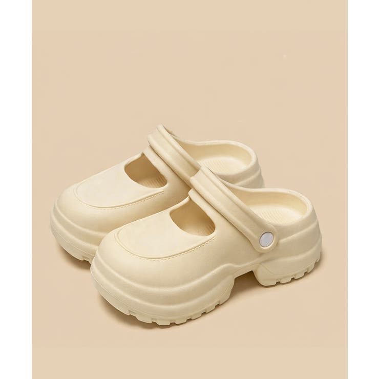 ベージュ | クロッグ厚底サンダル EVAサンダル美脚 | Miniministore