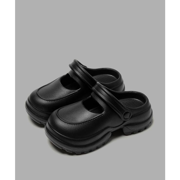 ブラック | クロッグ厚底サンダル EVAサンダル美脚 | Miniministore
