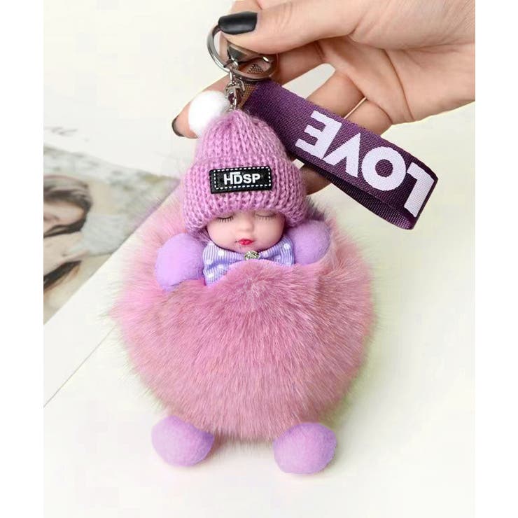 ラベンダー | 韓国風 ふわふわドールチャーム ぬいぐるみチャーム | SUNSHINE CLOSET