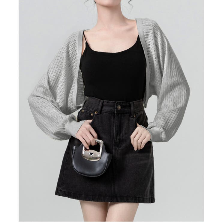 グレー | サマーカーディガン ショートニットボレロ | Miniministore