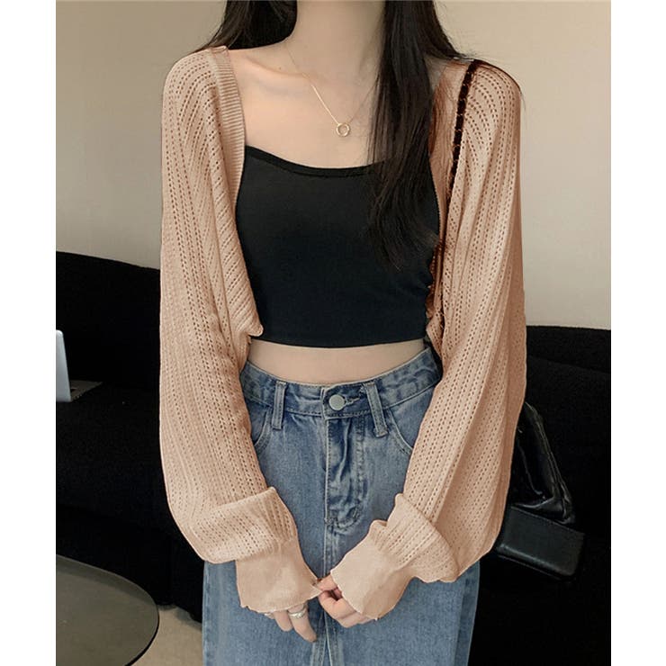 ピンクベージュ | サマーカーディガン ショートニットボレロ | Miniministore