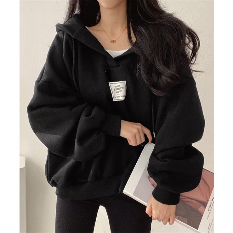 パーカー フード付きVネックプルオーバー[品番：AGCW0006832