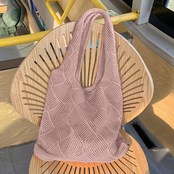 ダスティピンク | 韓国ニットバッグ 編み込み トートバッグ | Miniministore