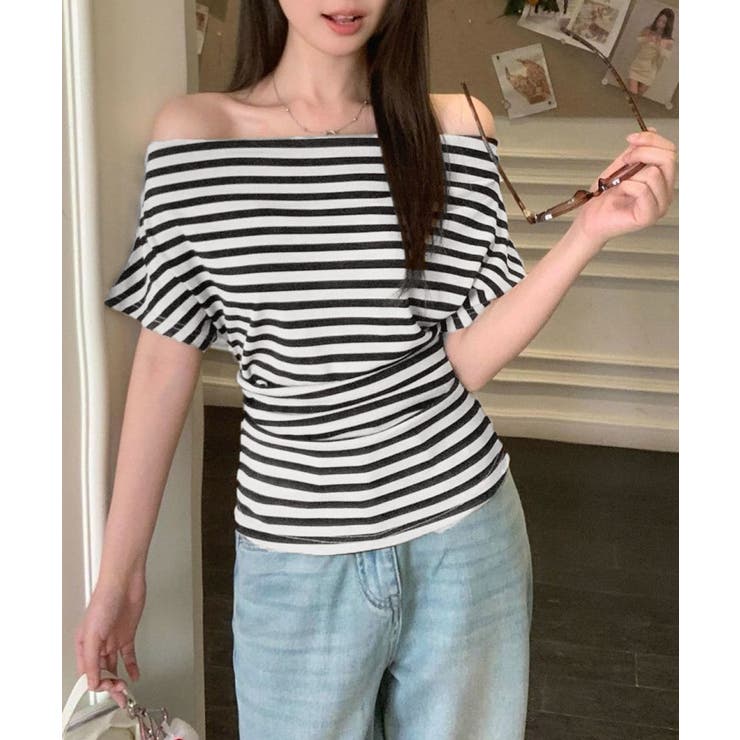 オフショルダーカットソー サイドギャザー | Miniministore | 詳細画像11 