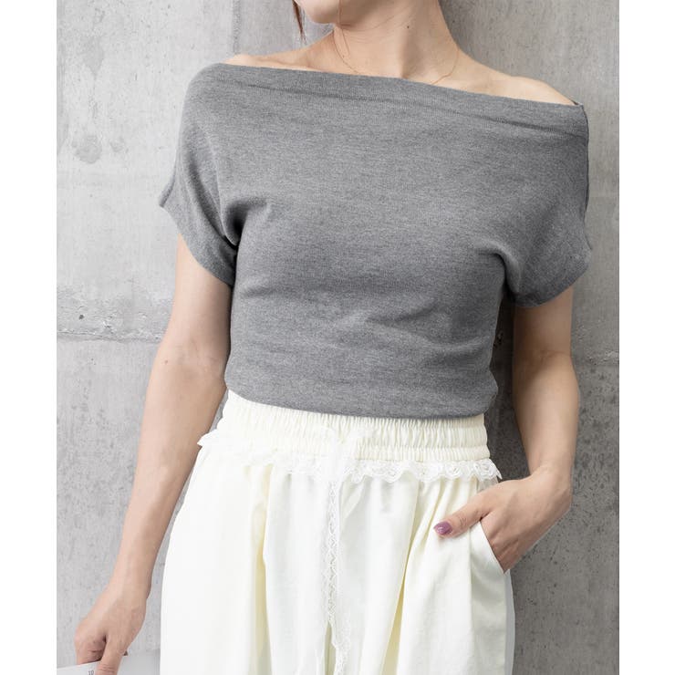 オフショルダーカットソー サイドギャザー | Miniministore | 詳細画像17 