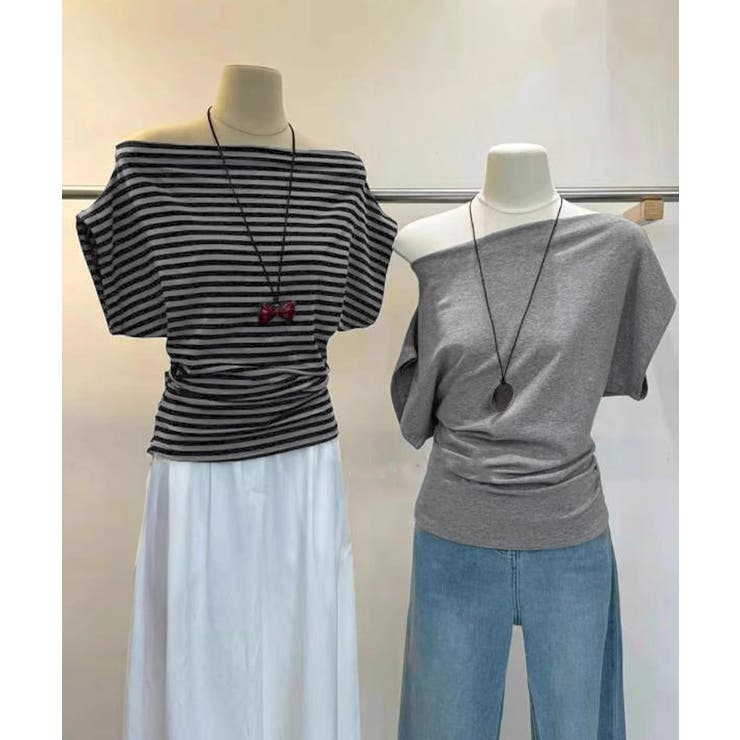 オフショルダーカットソー サイドギャザー | Miniministore | 詳細画像20 