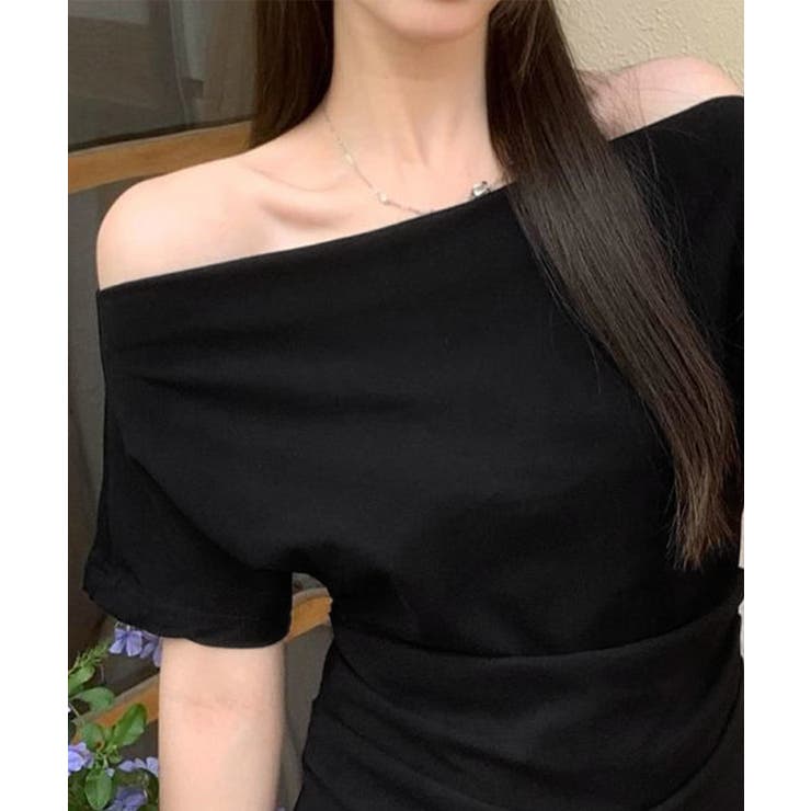 オフショルダーカットソー サイドギャザー | Miniministore | 詳細画像3 