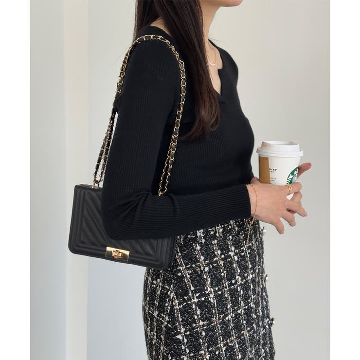 Vネック ニットトップス 長袖ニットソー | Miniministore | 詳細画像11 