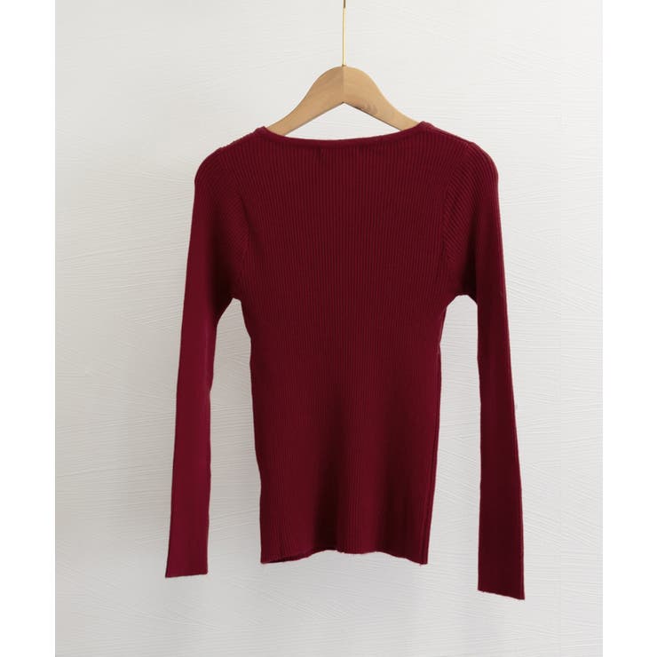 Vネック ニットトップス 長袖ニットソー | Miniministore | 詳細画像33 