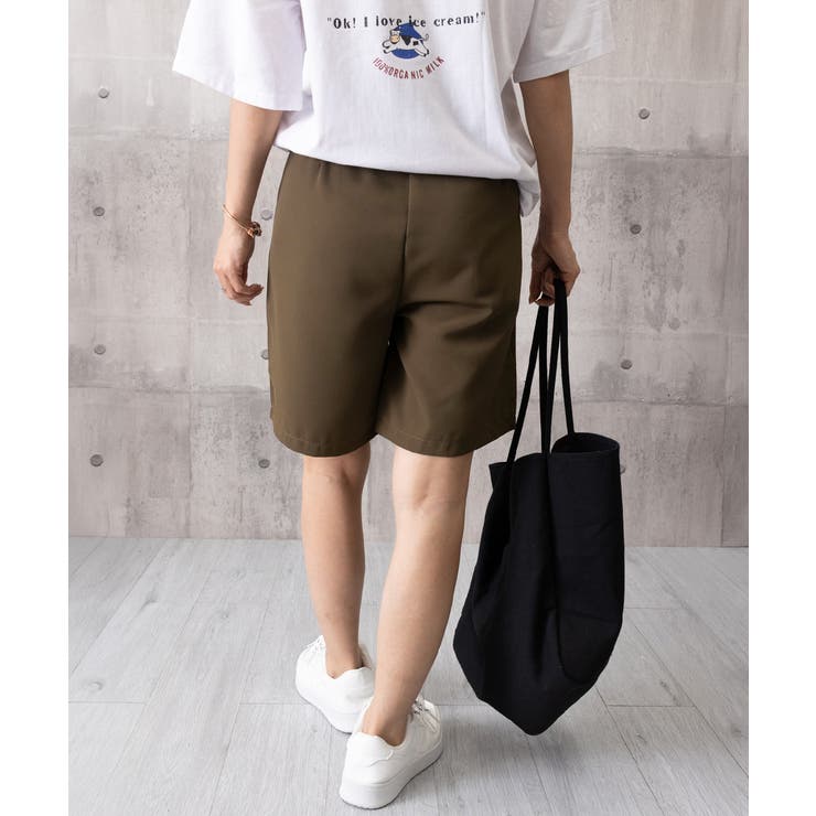 タックショートパンツ ハイウエスト 美脚[品番：II000011490