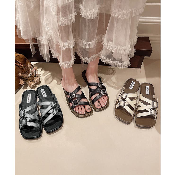 ベルトサンダル クロスストラップサンダル | Miniministore | 詳細画像1 