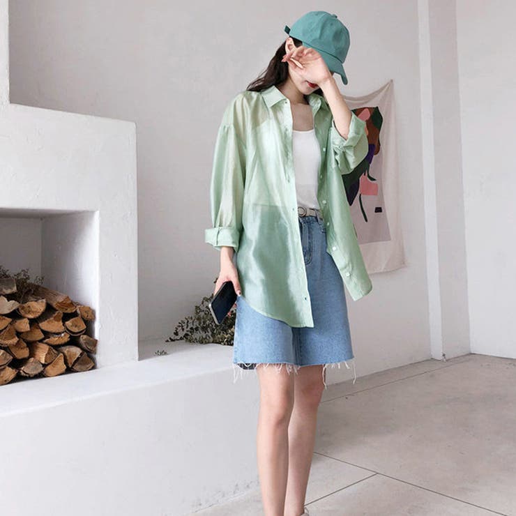 シアーシャツブラウス カーディガン 夏 | Miniministore | 詳細画像11 