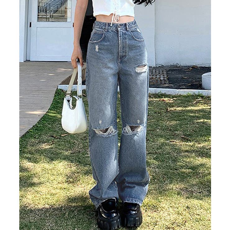 ダメージデニムパンツ レディースおしゃれ | Miniministore | 詳細画像1 