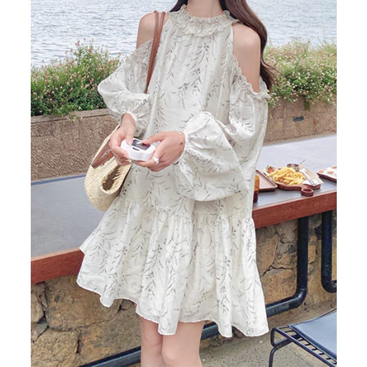 【Marchesa Notte】関税込☆オフショルダー ミディワンピース オフショルダー ティアードミニワンピース[品番：II000012776